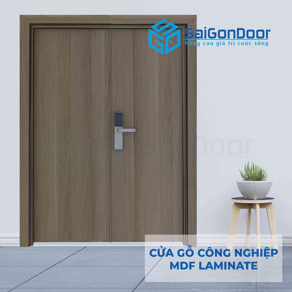 Mẫu cửa phòng ngủ gỗ MDF Laminate 2P111s